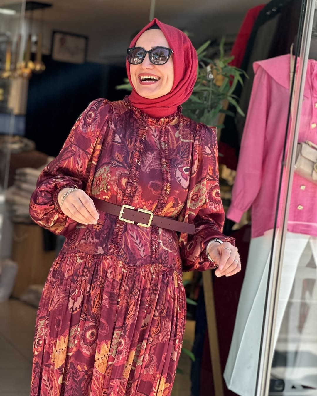 ROBE PREMIUM FLEURI AVEC CEINTURE