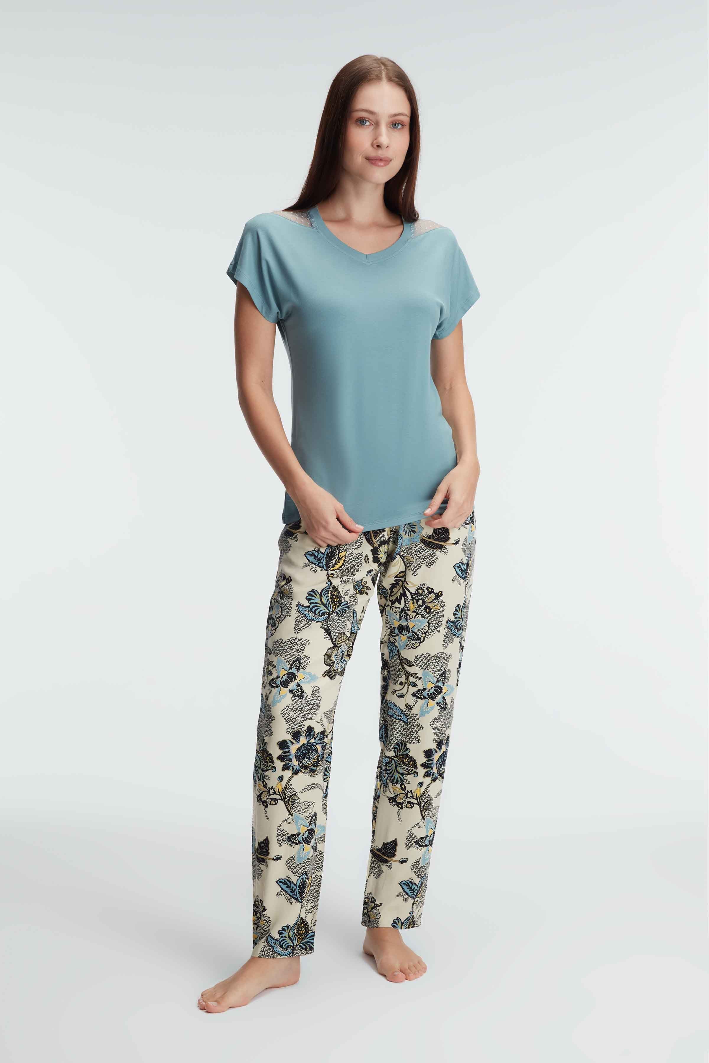 Ensemble Pyjama en Tulle Transparent, Motifs Floraux image