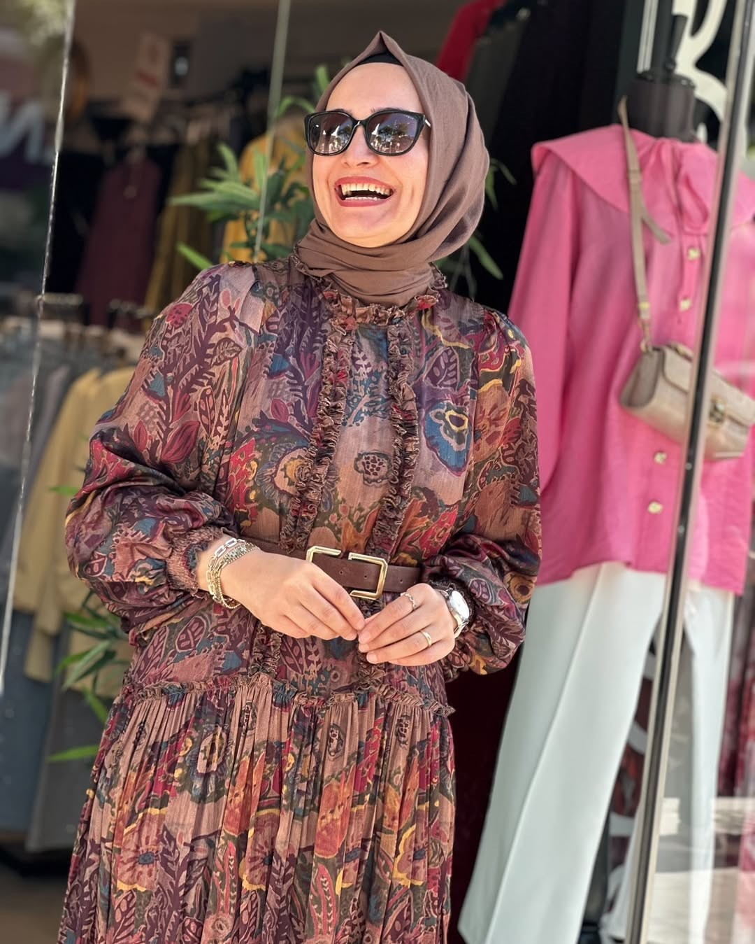 ROBE PREMIUM FLEURI AVEC CEINTURE