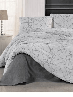 Parure de Lit Double Polycoton MARBRE  Housse - Drap - 4 Taies d'oreiller image