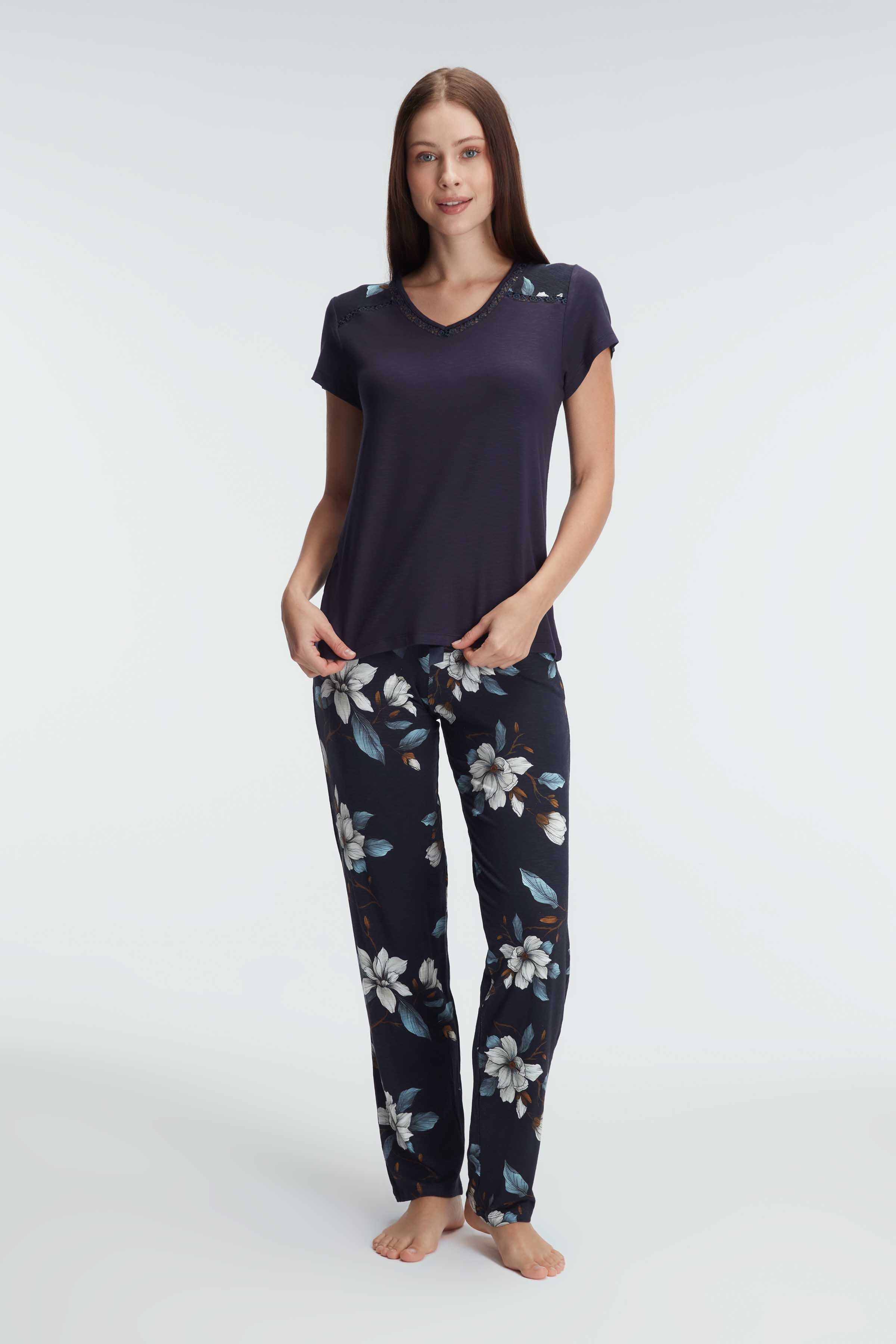 Ensemble pyjama, manche courte , col V, avec Dessins image