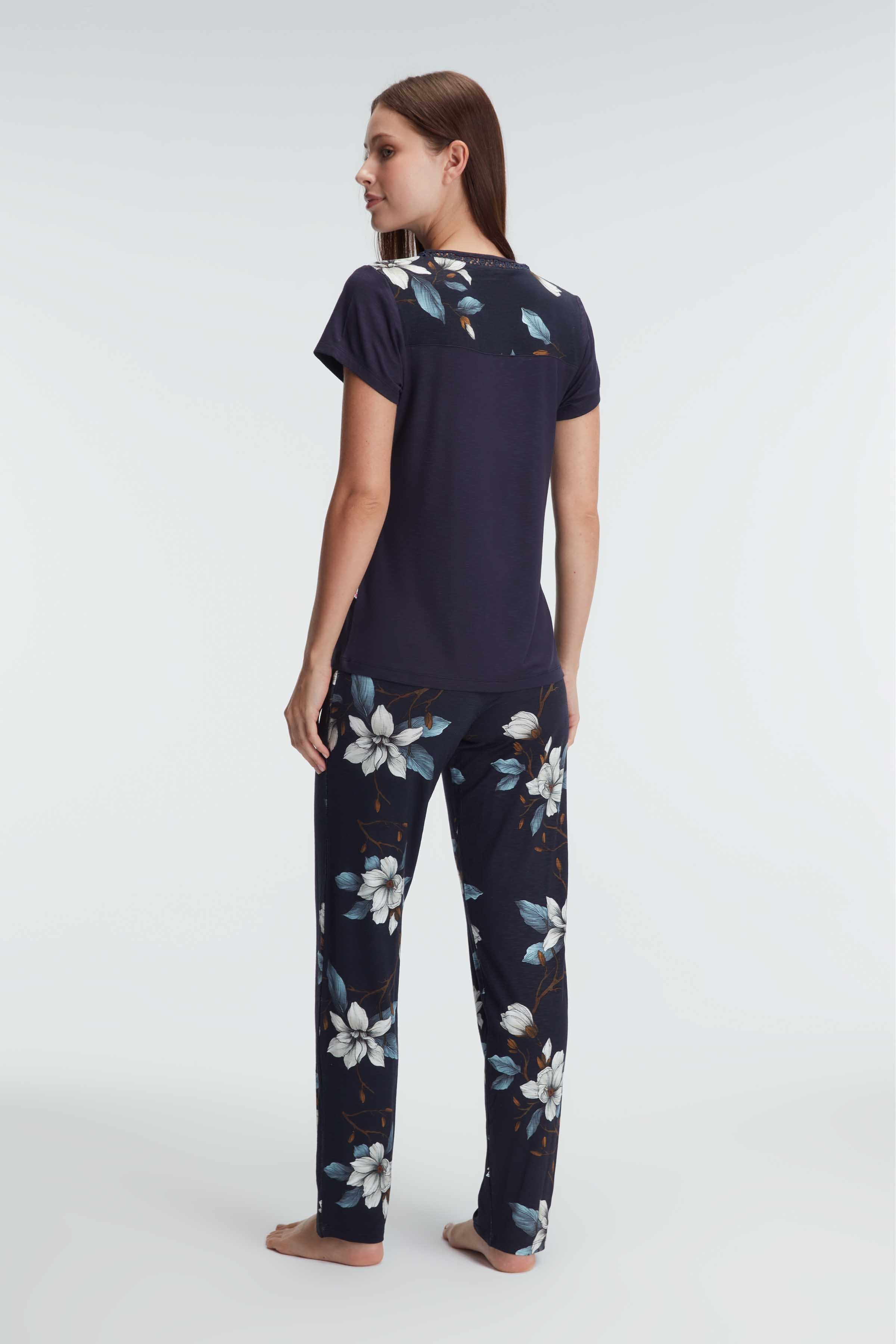 Ensemble pyjama, manche courte , col V, avec Dessins