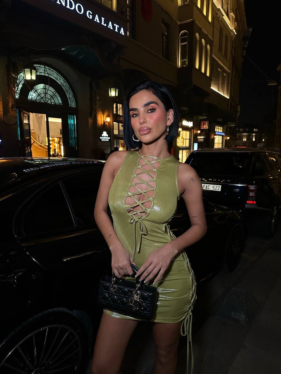 Ismerie Gloss Elbise - Yeşil