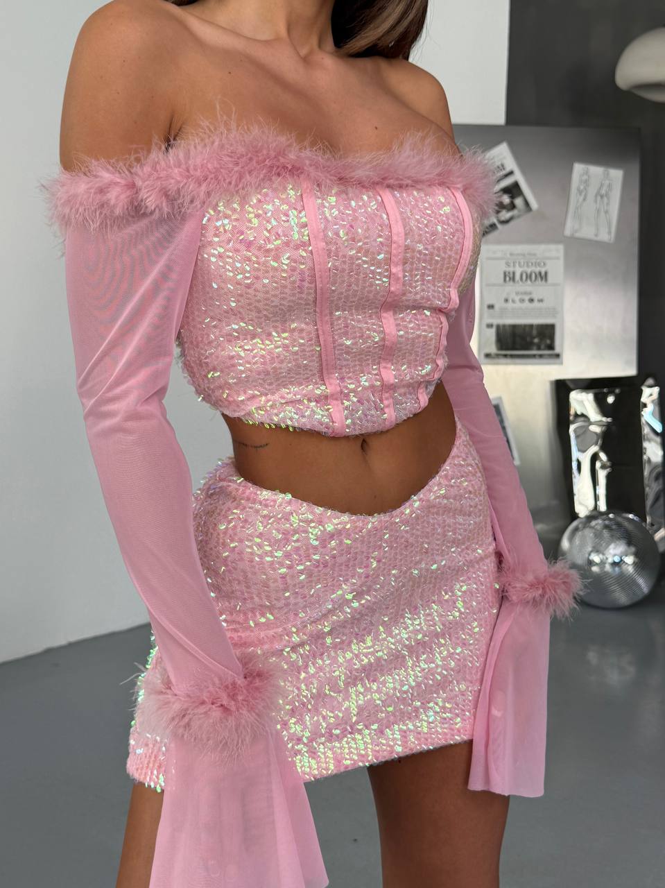Zarina Korse Takım - Pembe