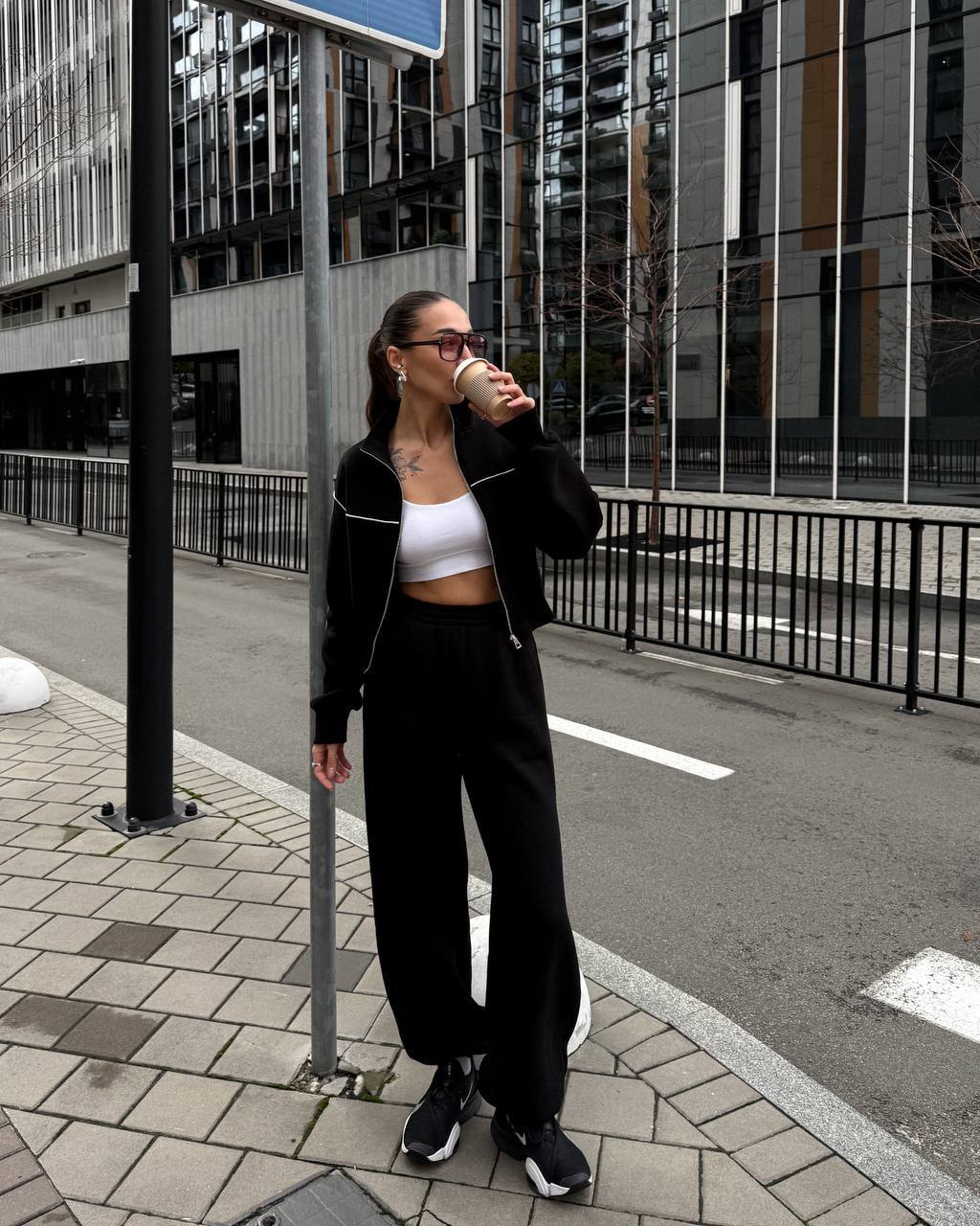 Nuvia Cotton Takım - Siyah