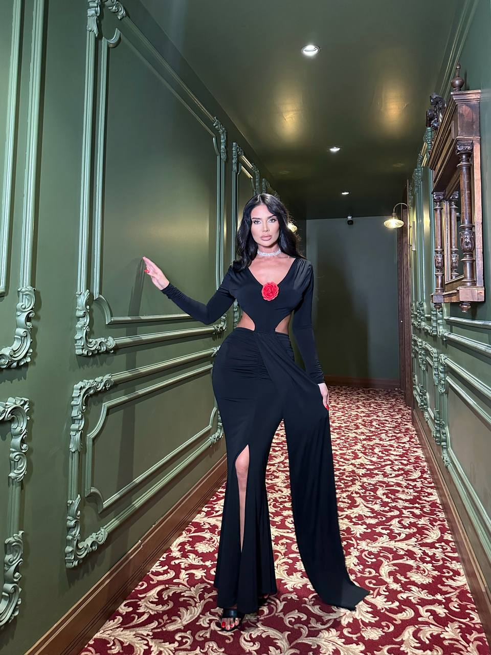 Celina Drapeli Maxi Elbise