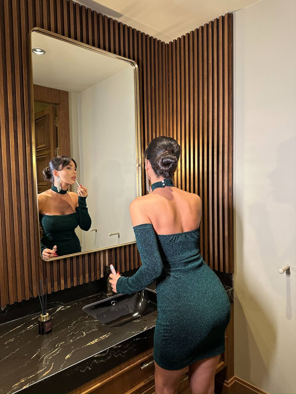 Monroe Mini Elbise - Yeşil