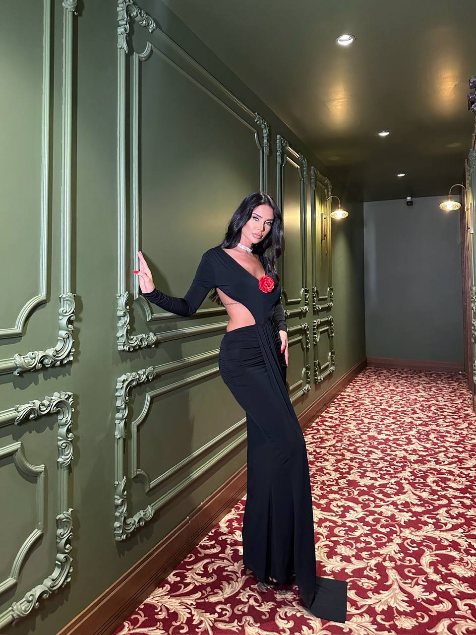 Celina Drapeli Maxi Elbise