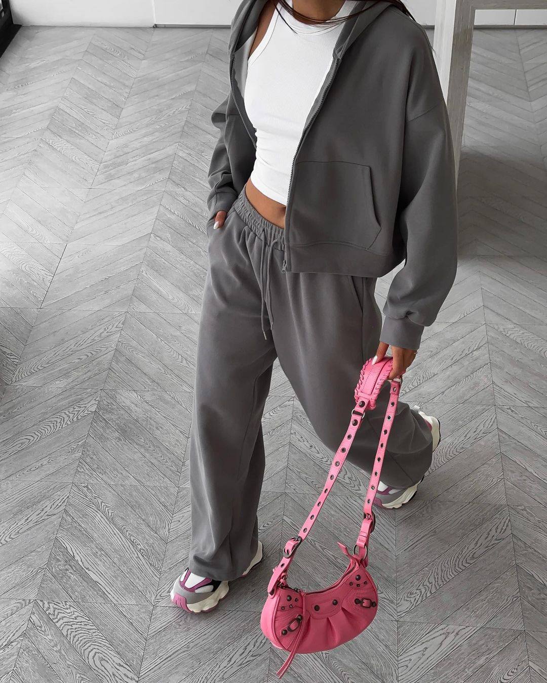 Venedik İkili Takım - Antrasit Gri