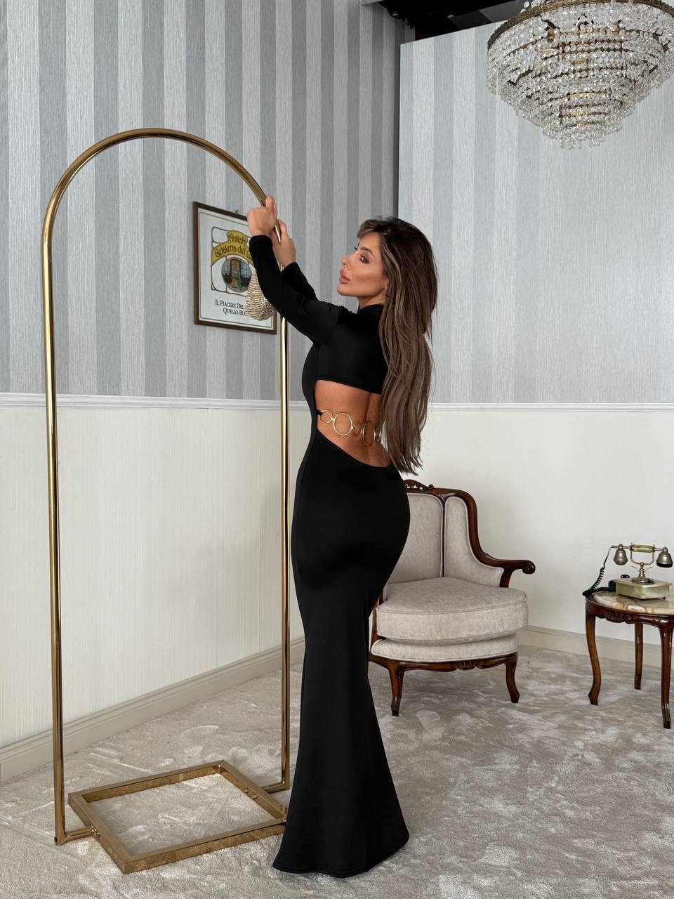Caelina Maxi Elbise - Siyah