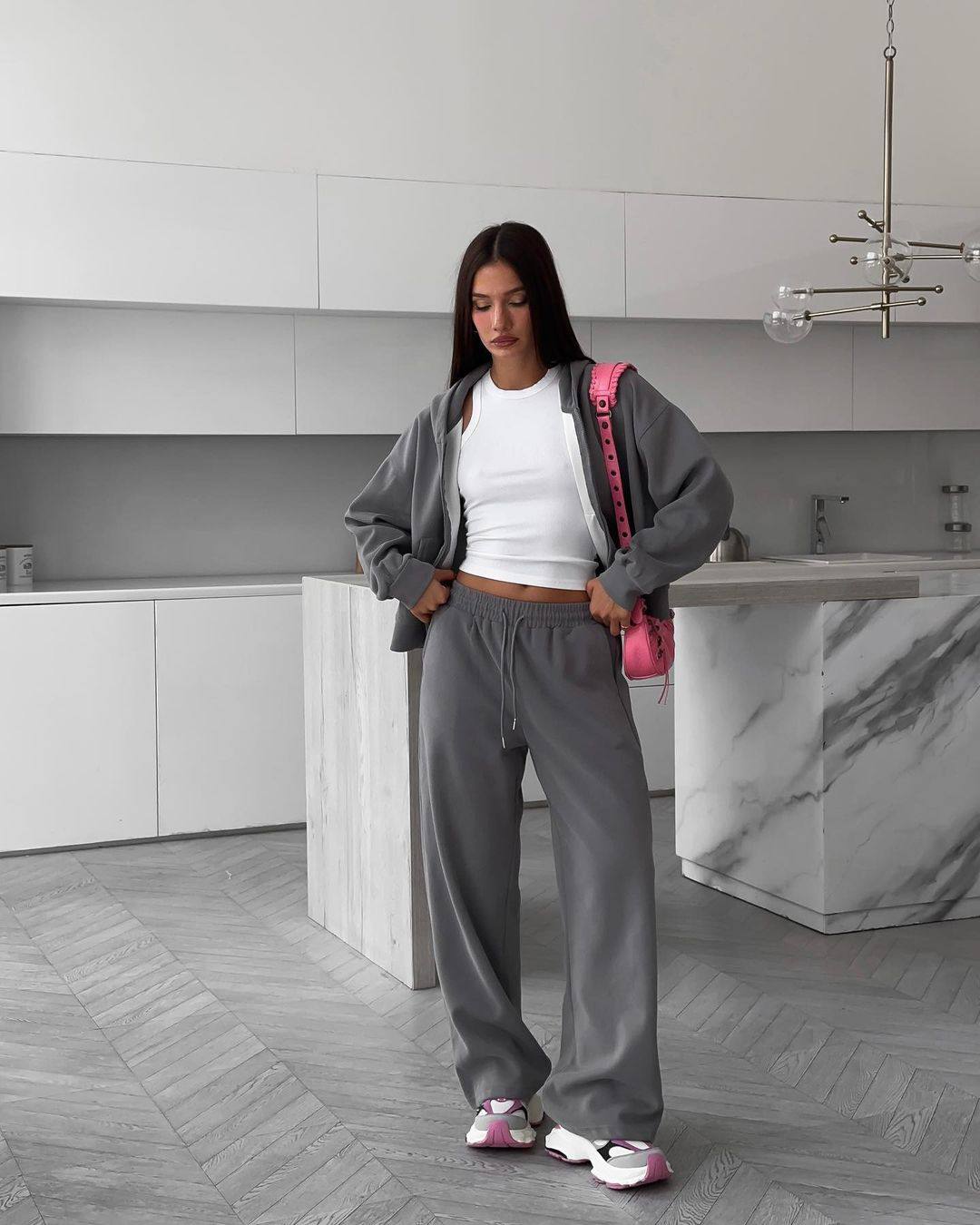 Venedik İkili Takım - Antrasit Gri