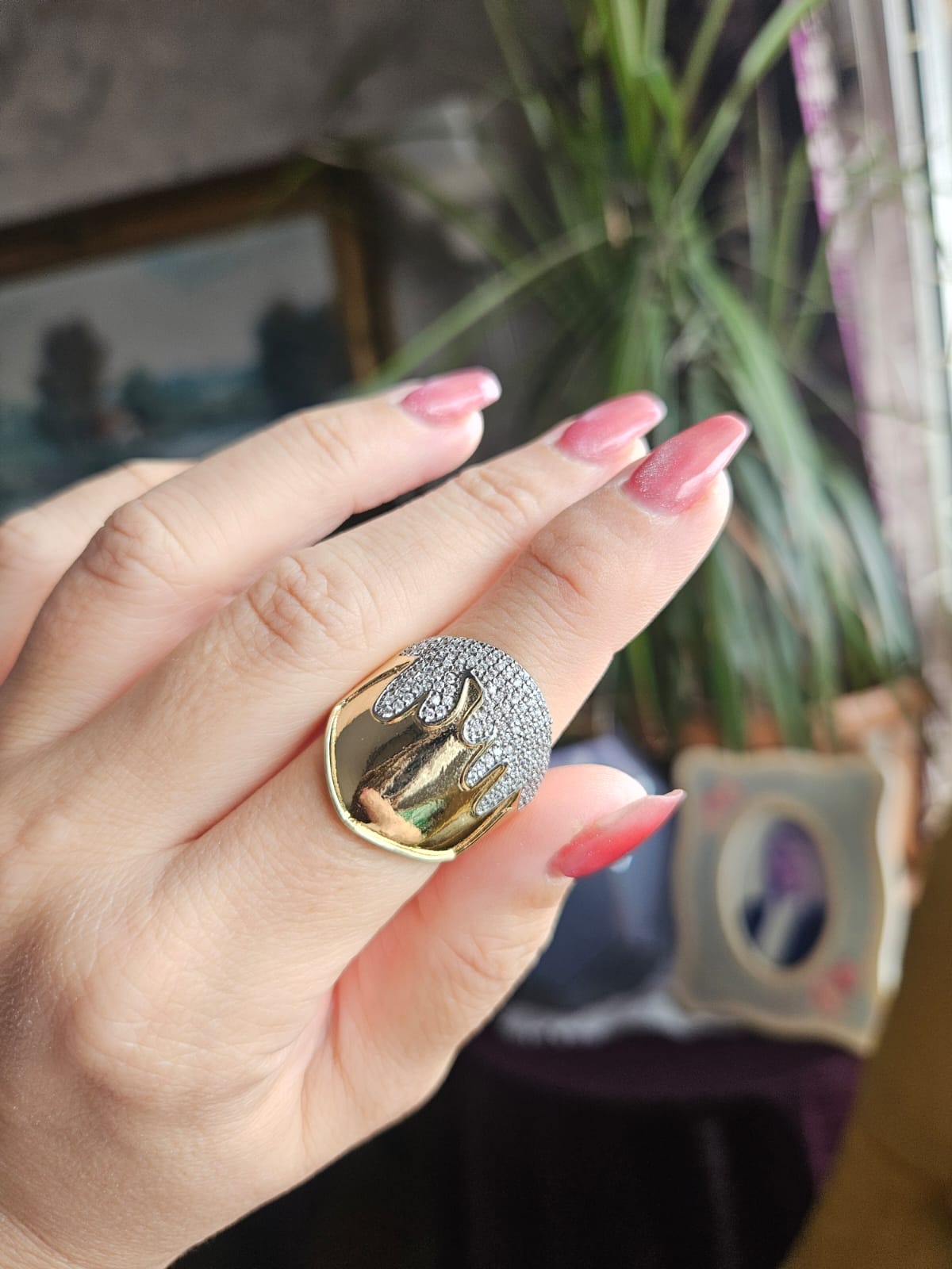 Slowshe-14K Altın Kaplama Rumino Yüzük