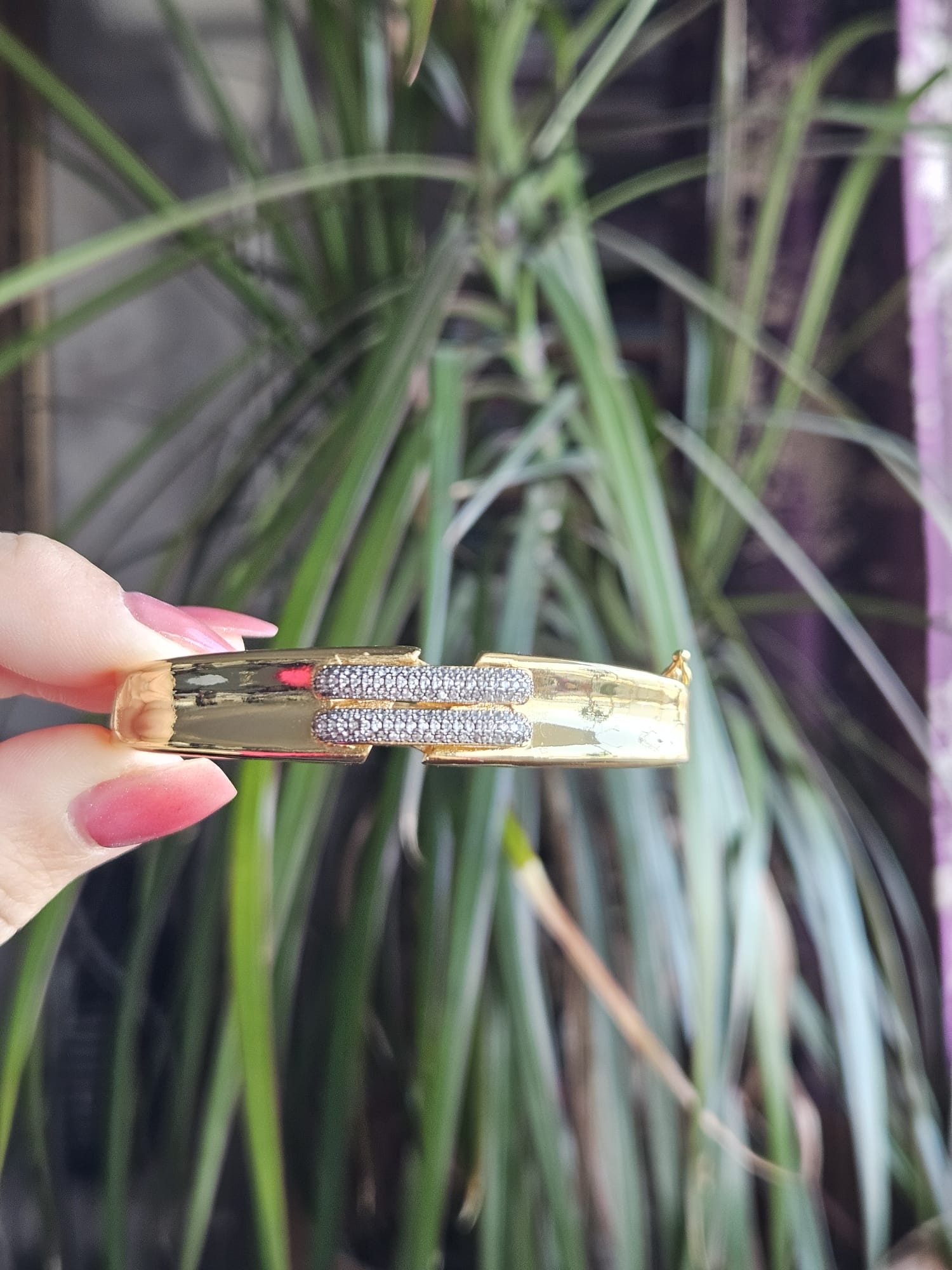 14K GOLD KAPLAMA İKİ TUR TAŞLI KELEPÇE