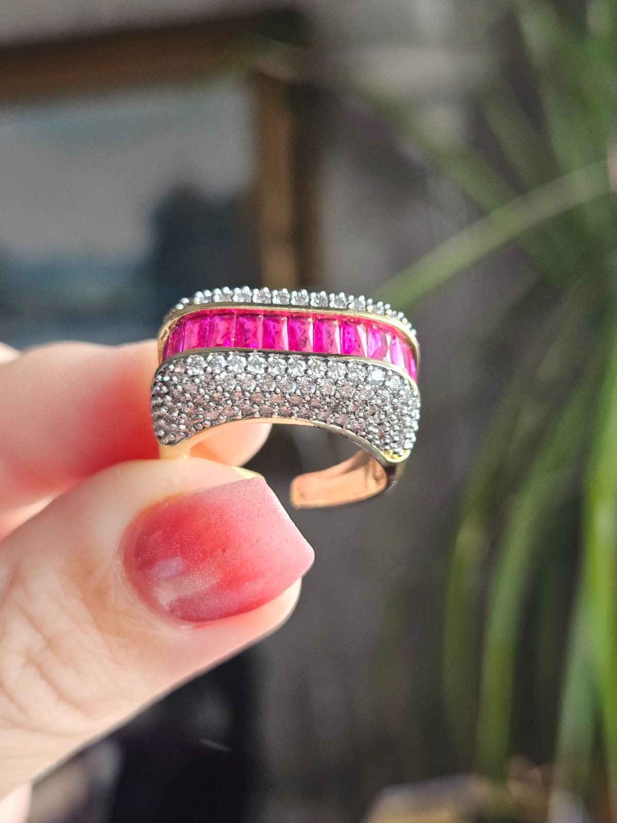 Slowshe-14K Altın Kaplama Sırataş Yüzük