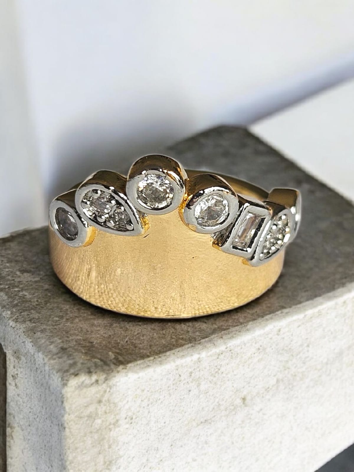 Slowshe-14K Altın Kaplama Kral Tacı Yüzük