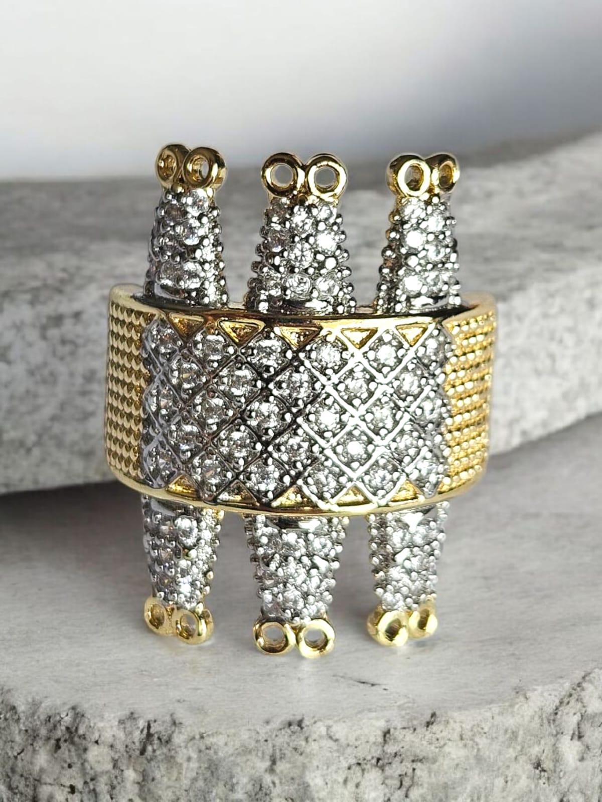 Slowshe-14K Altın Kaplama Hammer Yüzük