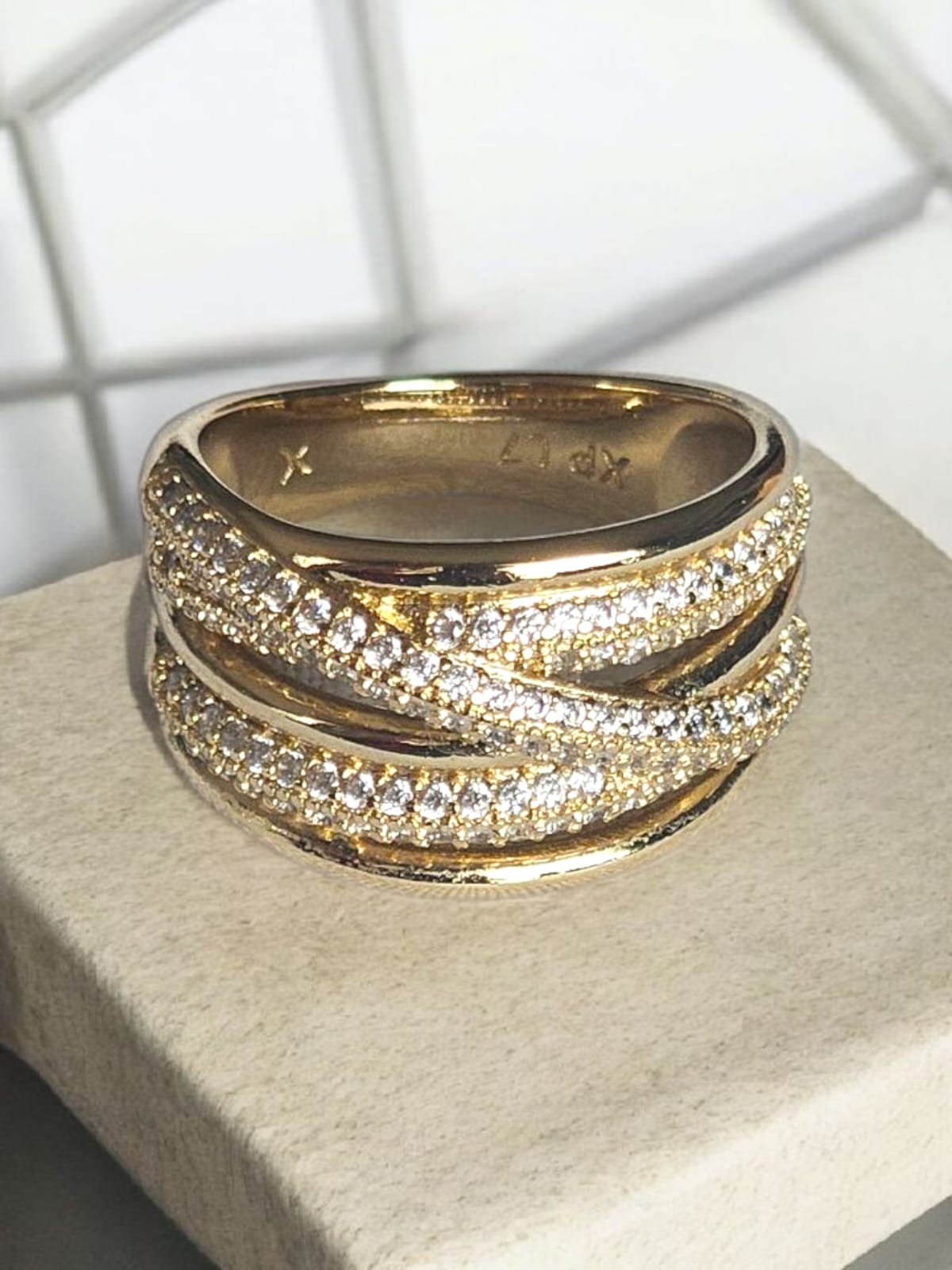 Slowshe-14K Altın Kaplama Taşlı  Yüzük