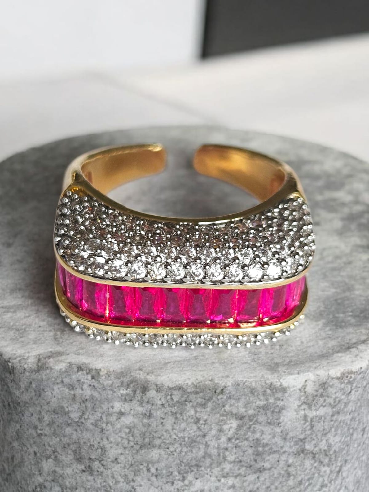 Slowshe-14K Altın Kaplama Sırataş Yüzük