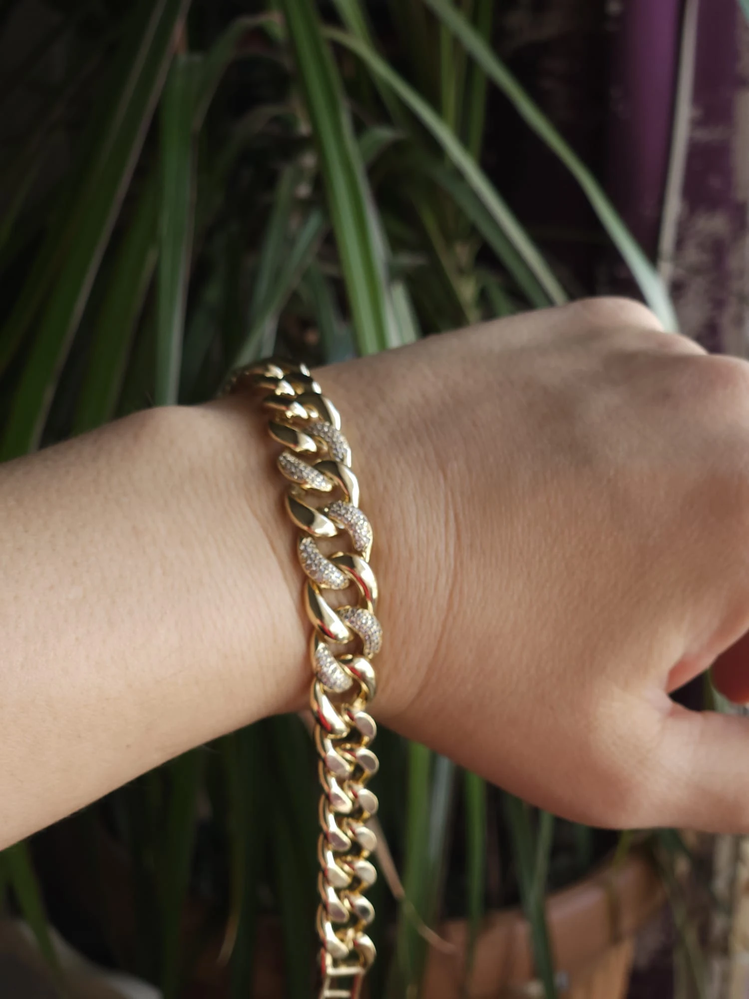 14K Gold Renkli Vip Seri Taşlı Gurmet Bileklik