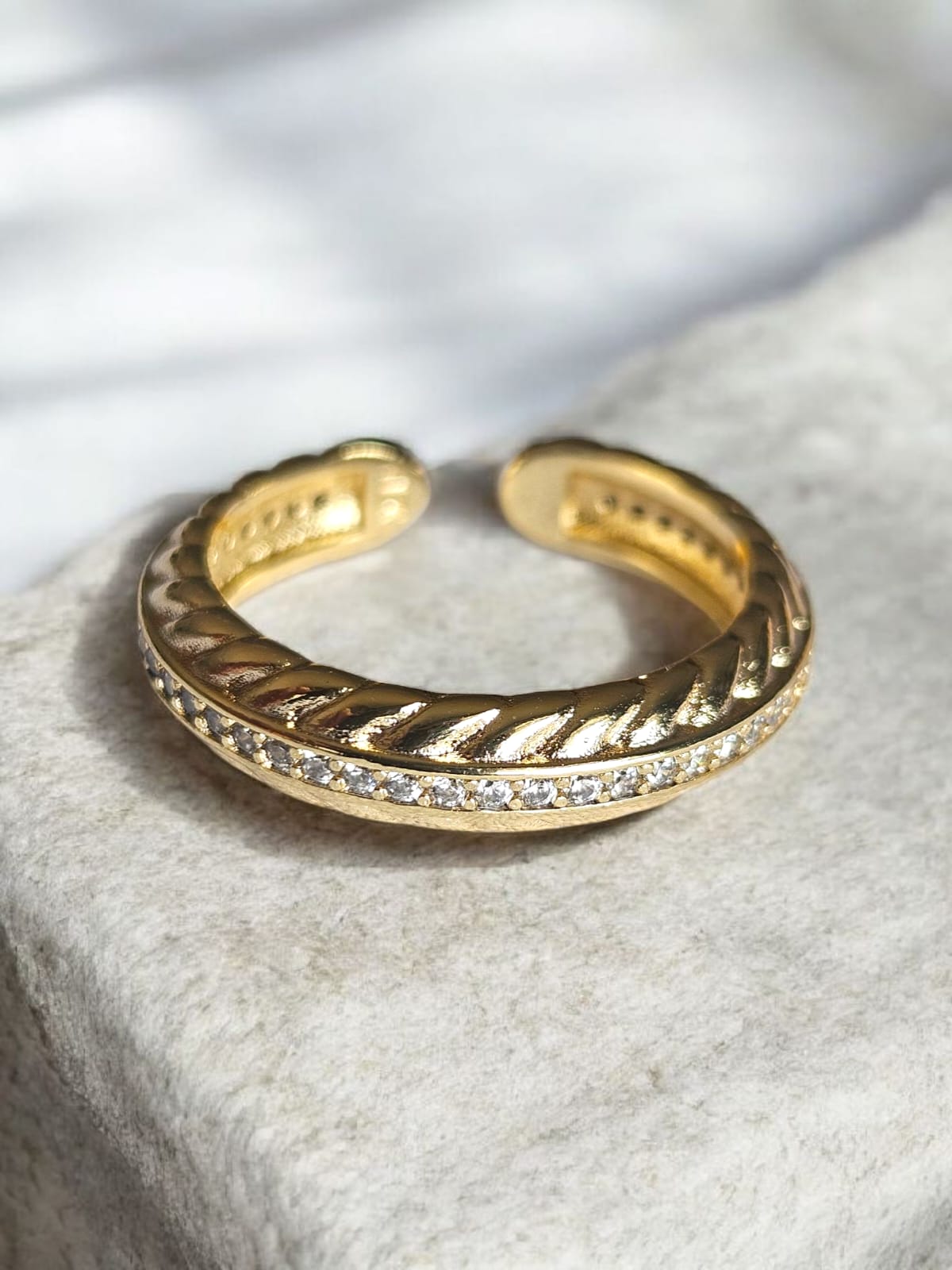 Slowshe-14K Altın Kaplama Uruntu Yüzük