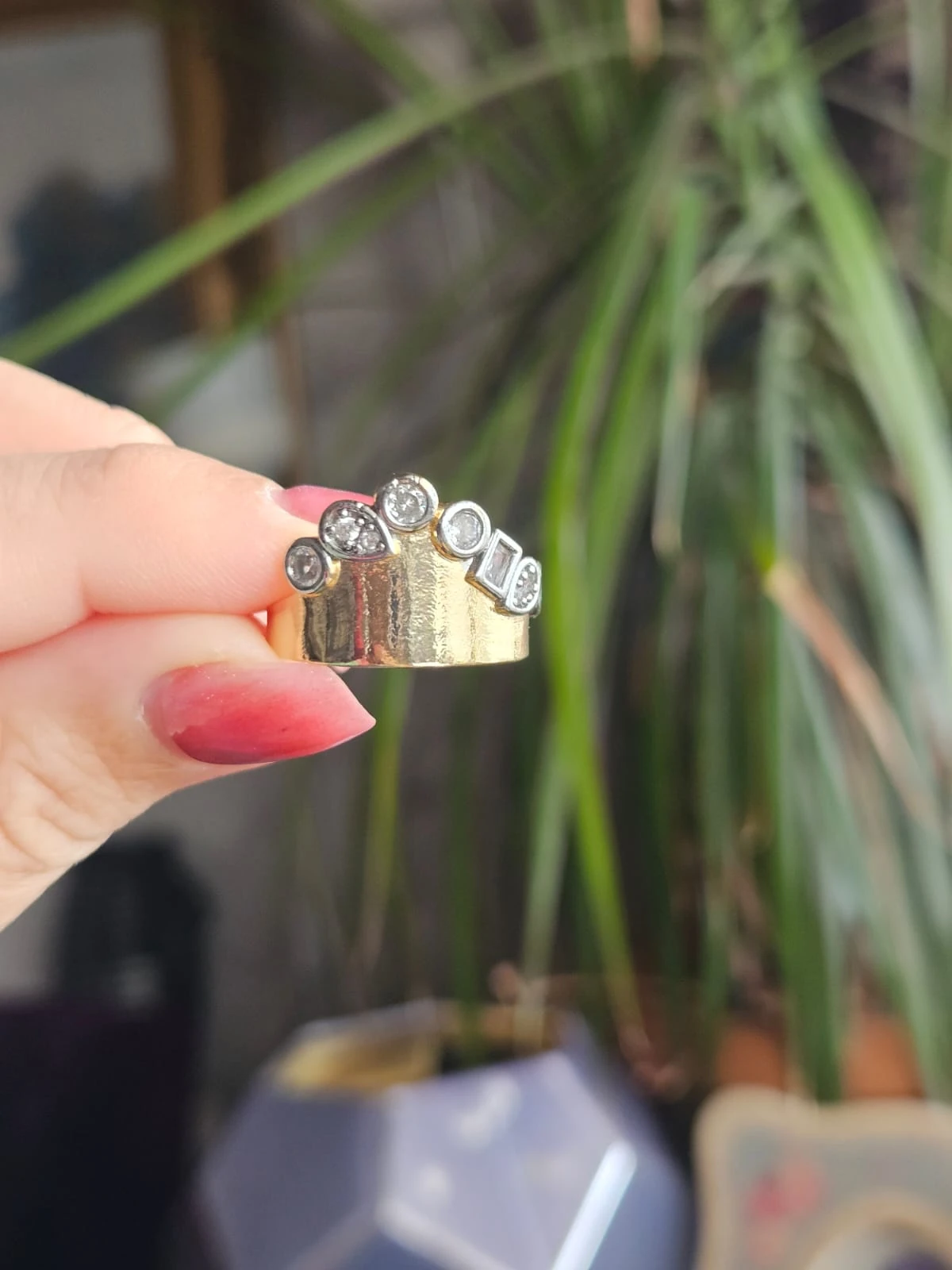 Slowshe-14K Altın Kaplama Kral Tacı Yüzük