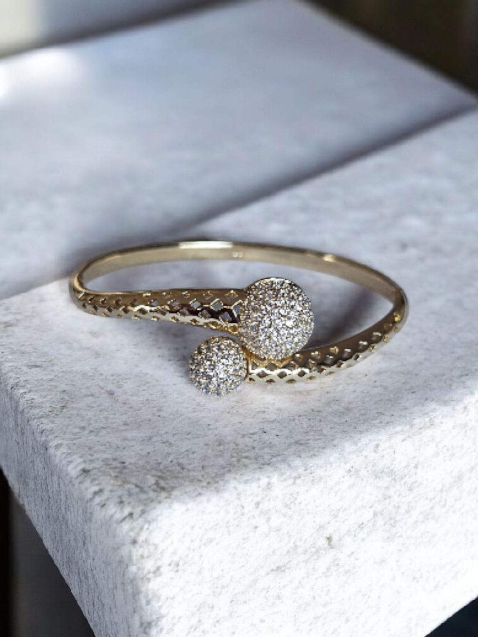 14K GOLD KAPLAMA İKİ TOP KAŞIKLI KELEPÇE