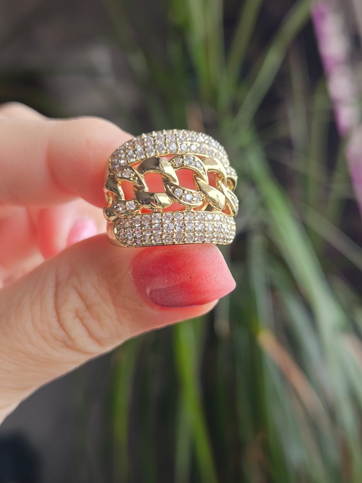 Slowshe-14K Altın Kaplama Halat Yüzük