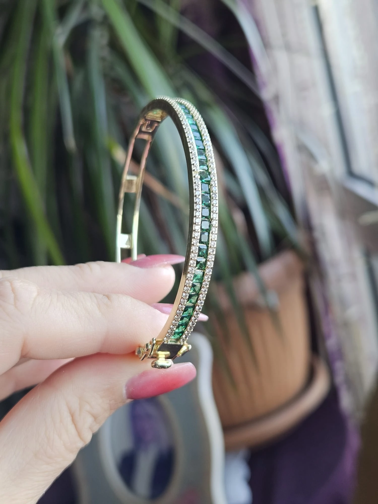 14K GOLD KAPLAMA YEŞİL TAM TUR ZİRKONYUM