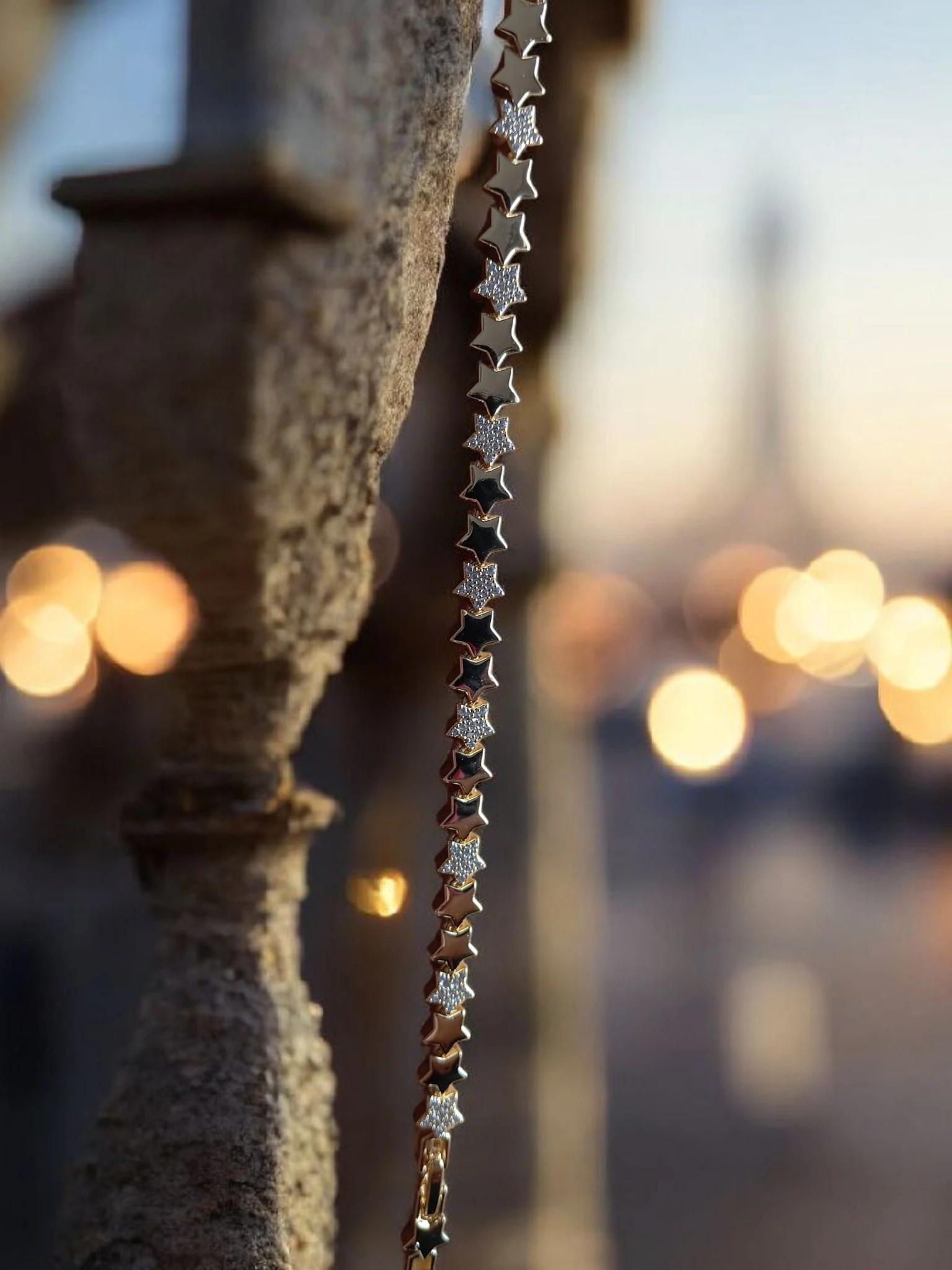 14K Gold İkili Yıldız Vip Seri Arpaı Bileklik