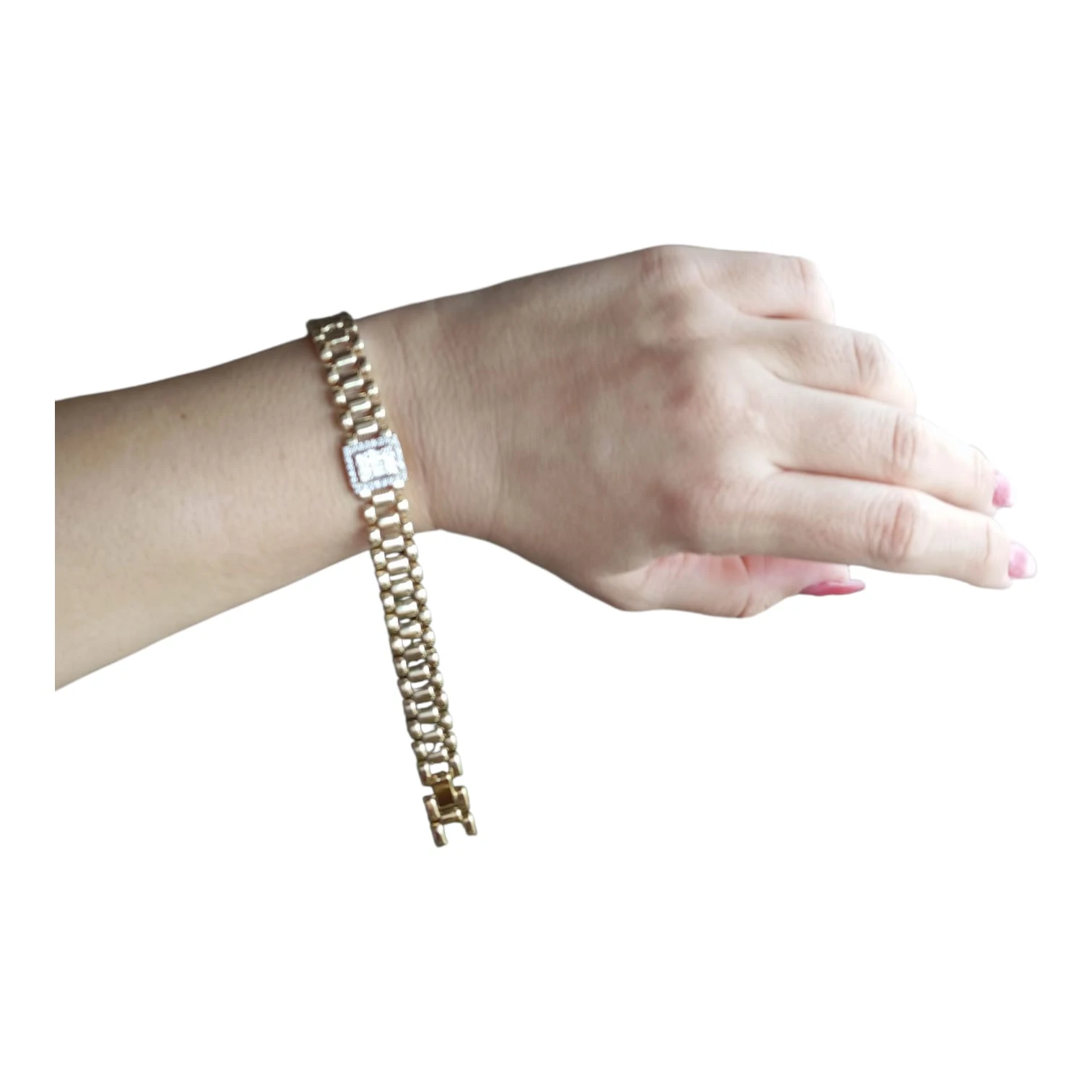 14K Gold Renkli Vip Seri Rolin Baget Taşlı Bileklik