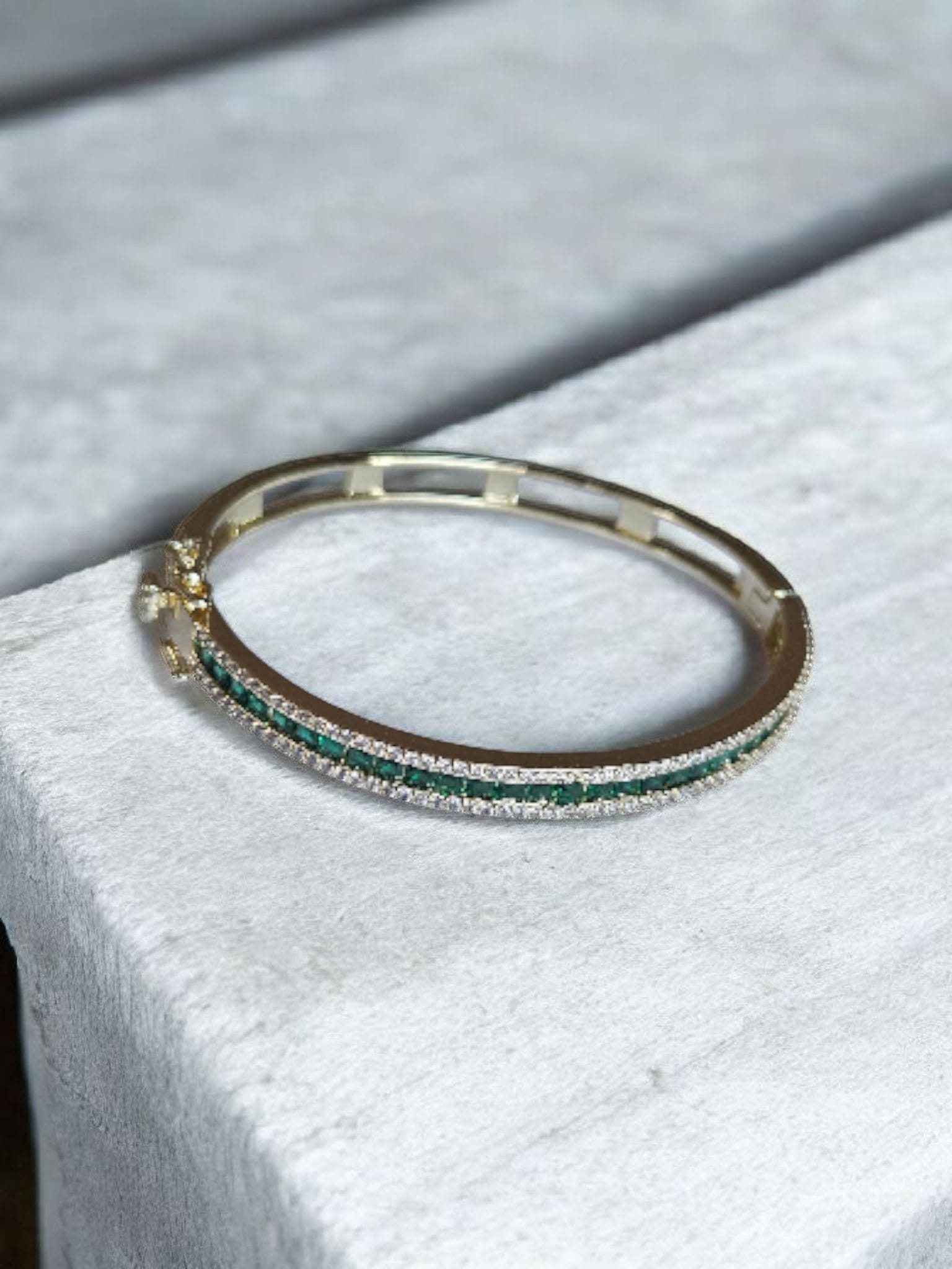 14K GOLD KAPLAMA YEŞİL TAM TUR ZİRKONYUM