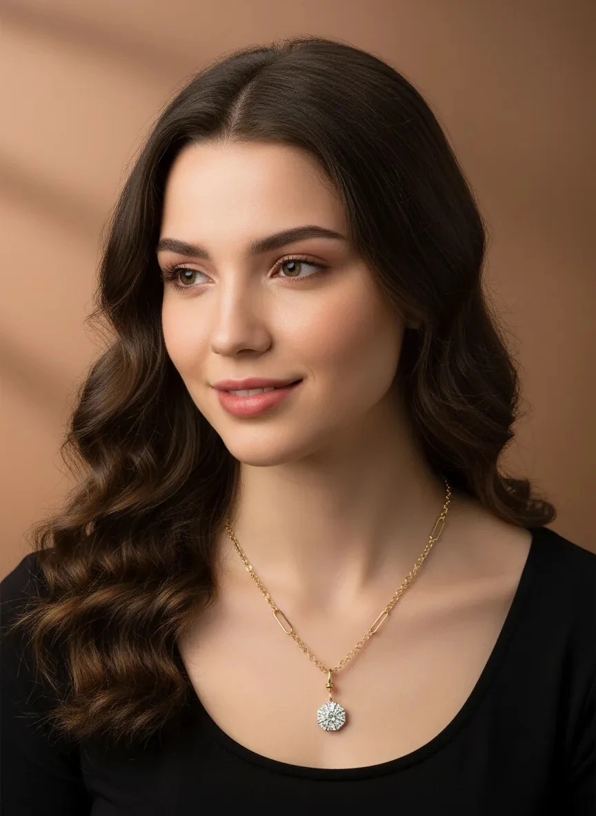 SLOWSHE – 14 K Gold Kaplama ALTIGEN VIP Kolye (Zincir Uzunluğu: 45 cm)