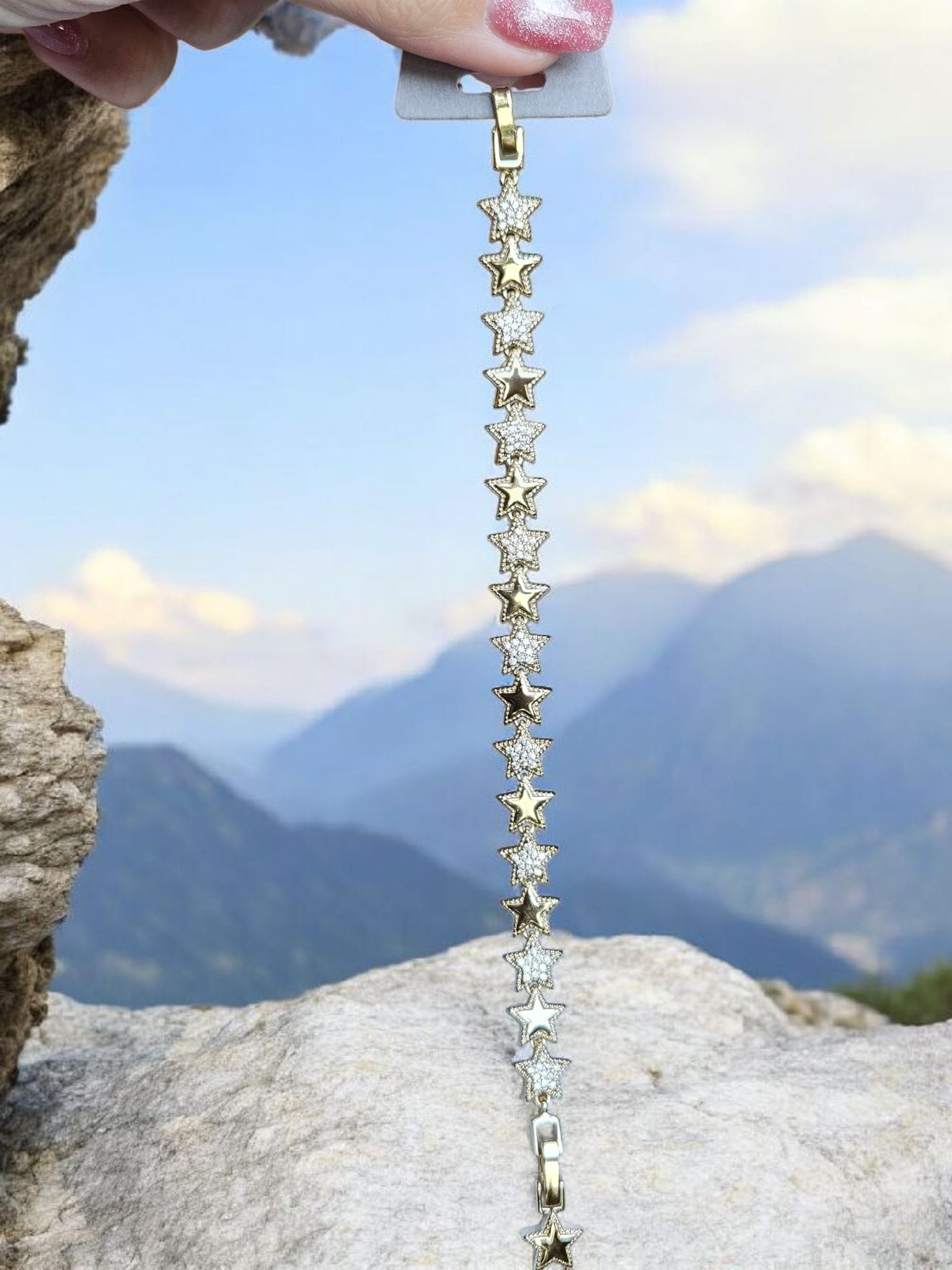 14K Gold Renkli Vip Seri Yıldız Bileklik