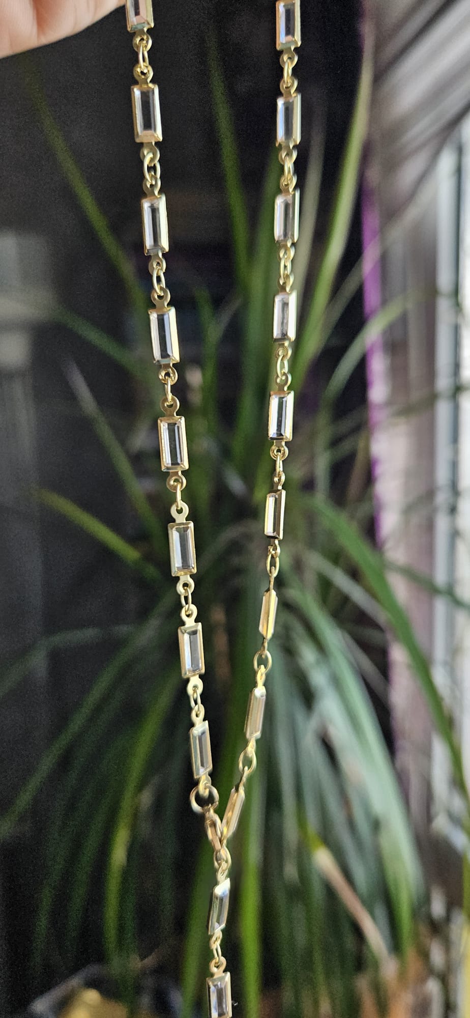 SLOWSHE – 14 K GOLD KAPLAMA ŞEFFAF TAŞLI KOLYE (Zincir Uzunluğu: 45 cm)