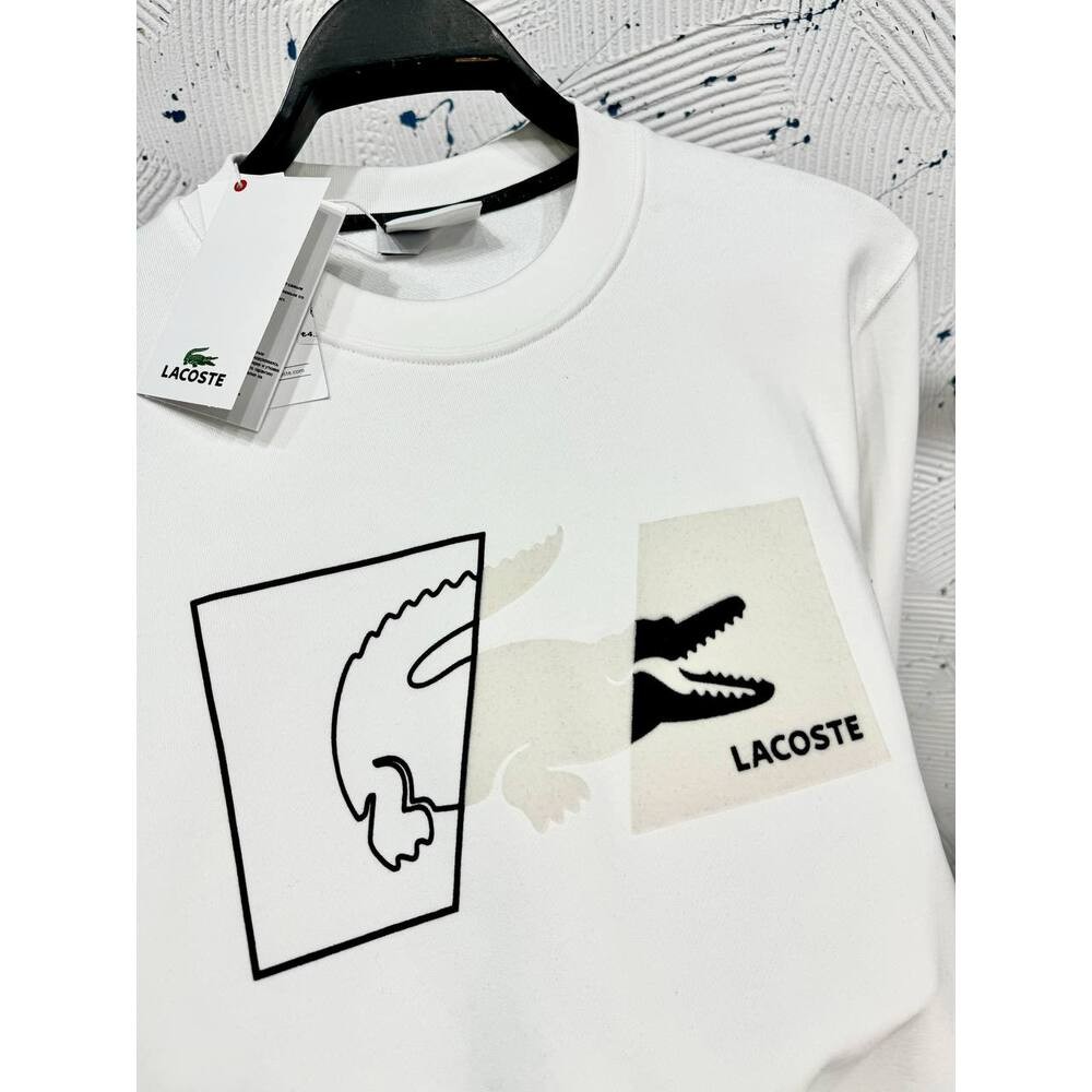 Lacoste Sweatshirt Floklu Beyaz