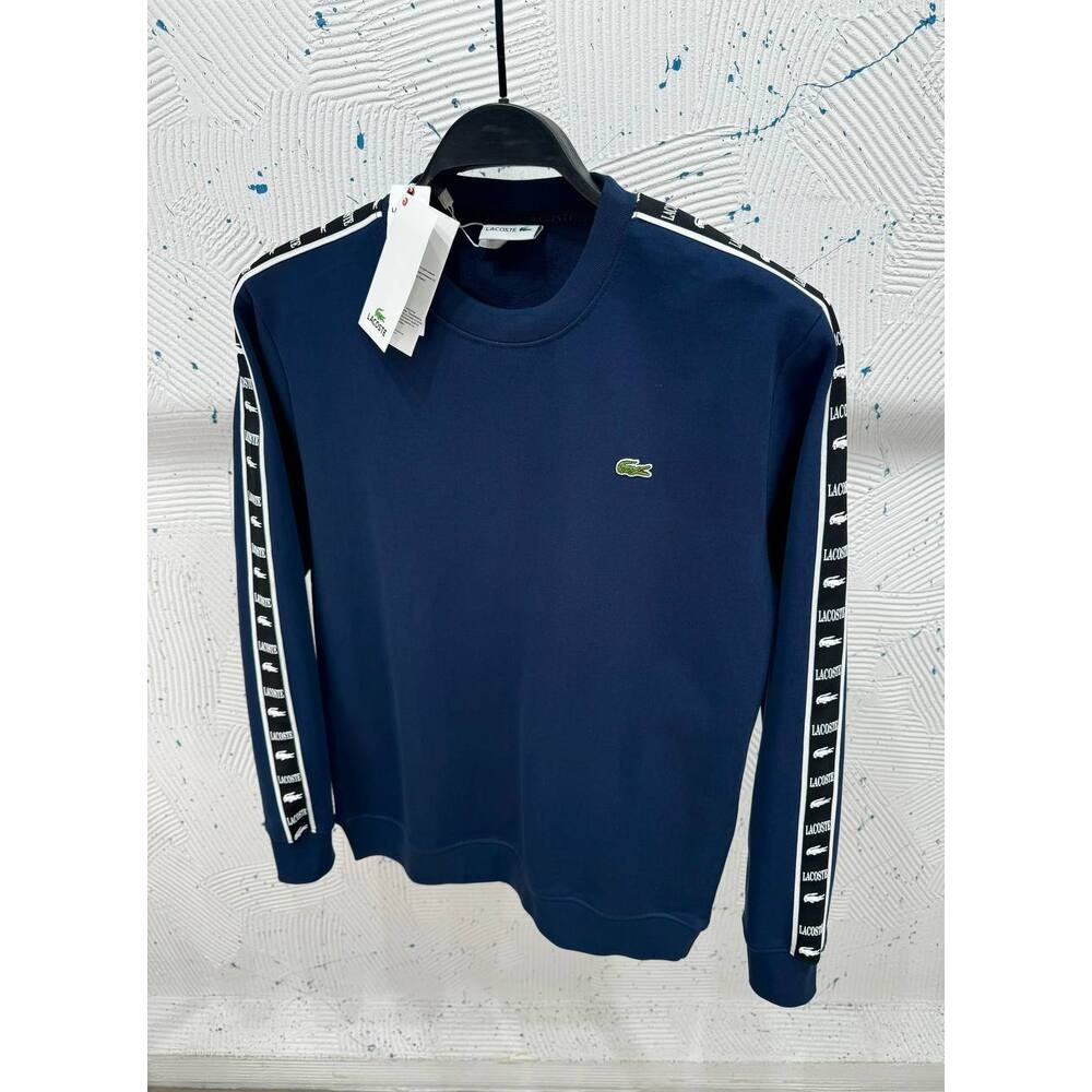 Lacoste Şeritli Sweatshirt Lacivert