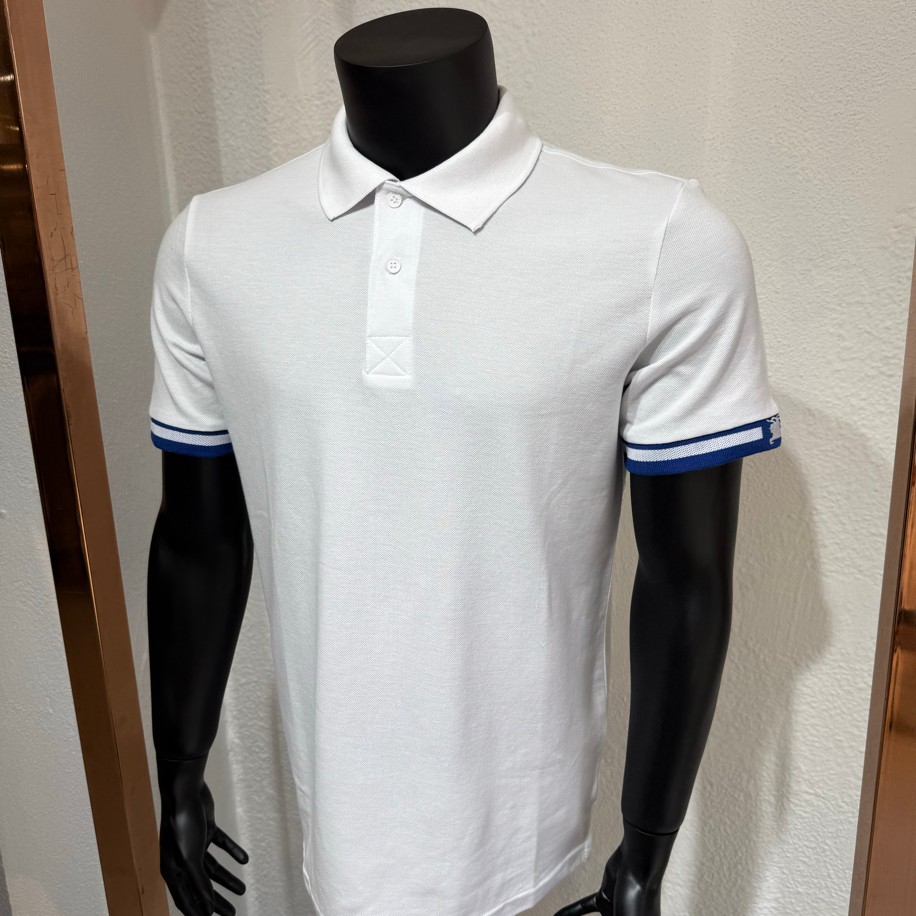 BURBERRY POLO YAKA ÇİZGİ DETAYLI BEYAZ RENK
