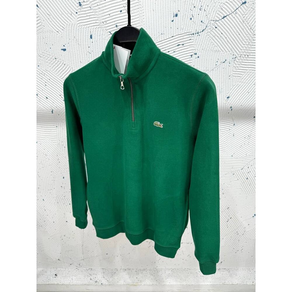 Lacoste Fermuarlı Sweatshirt Haki Yeşil