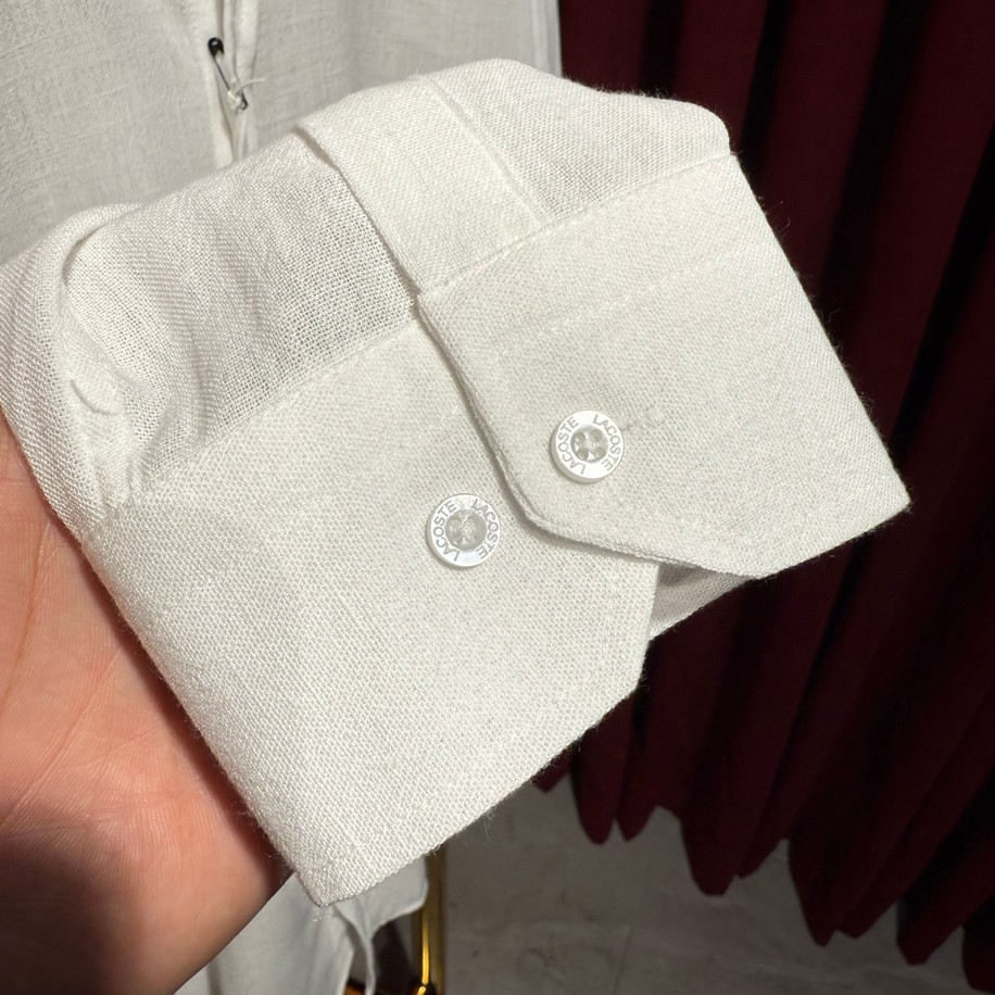 LACOSTE KETEN GÖMLEK BEYAZ RENK