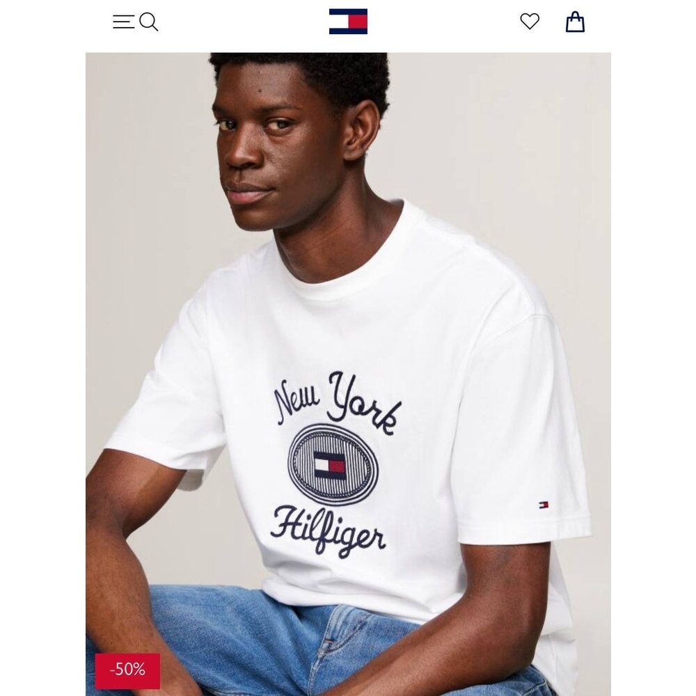 Tommy Hilf. New York Bisiklet Yaka Beyaz