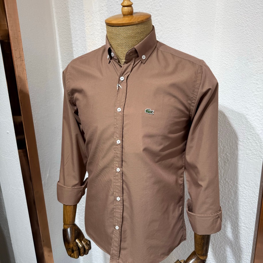 LACOSTE MİCRO GÖMLEK KAHVE RENK