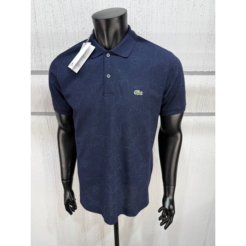 Lacoste Desenli Polo Yaka Lacivert