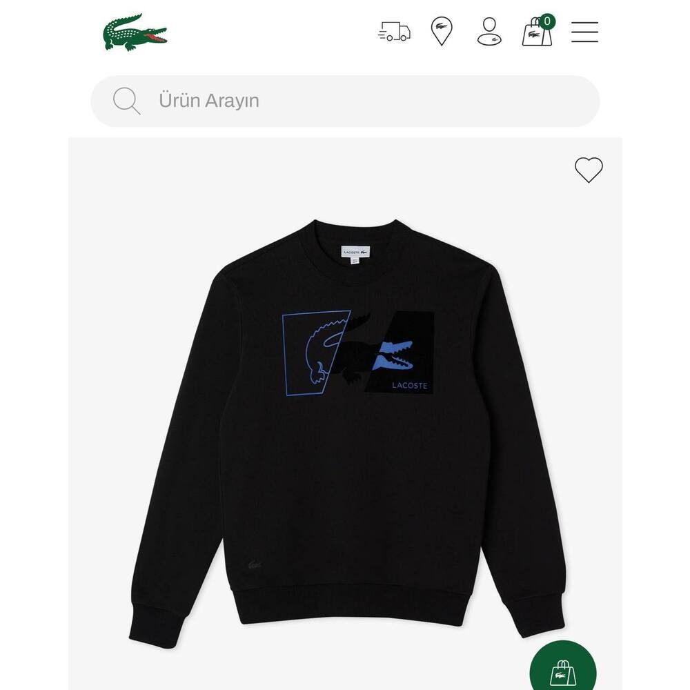 Lacoste Sweatshirt Floklu Siyah