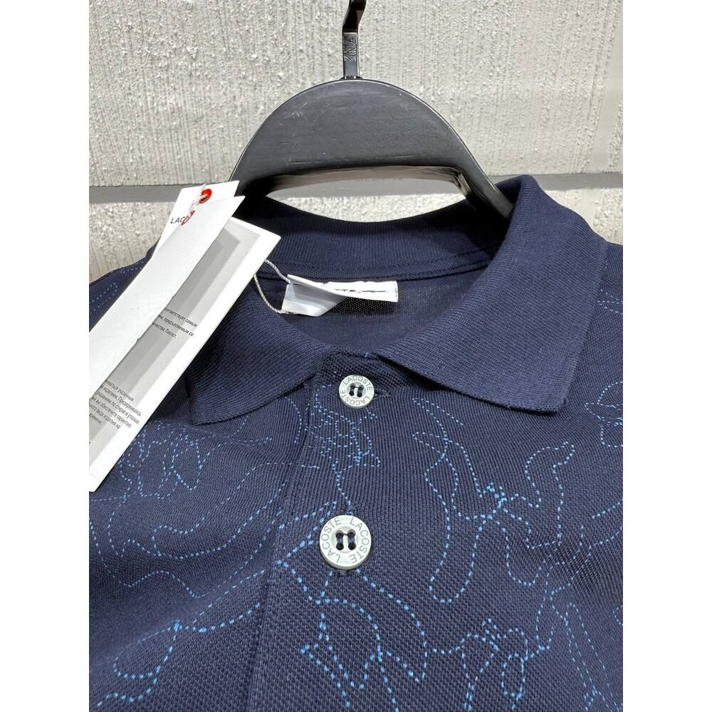 Lacoste Desenli Polo Yaka Lacivert