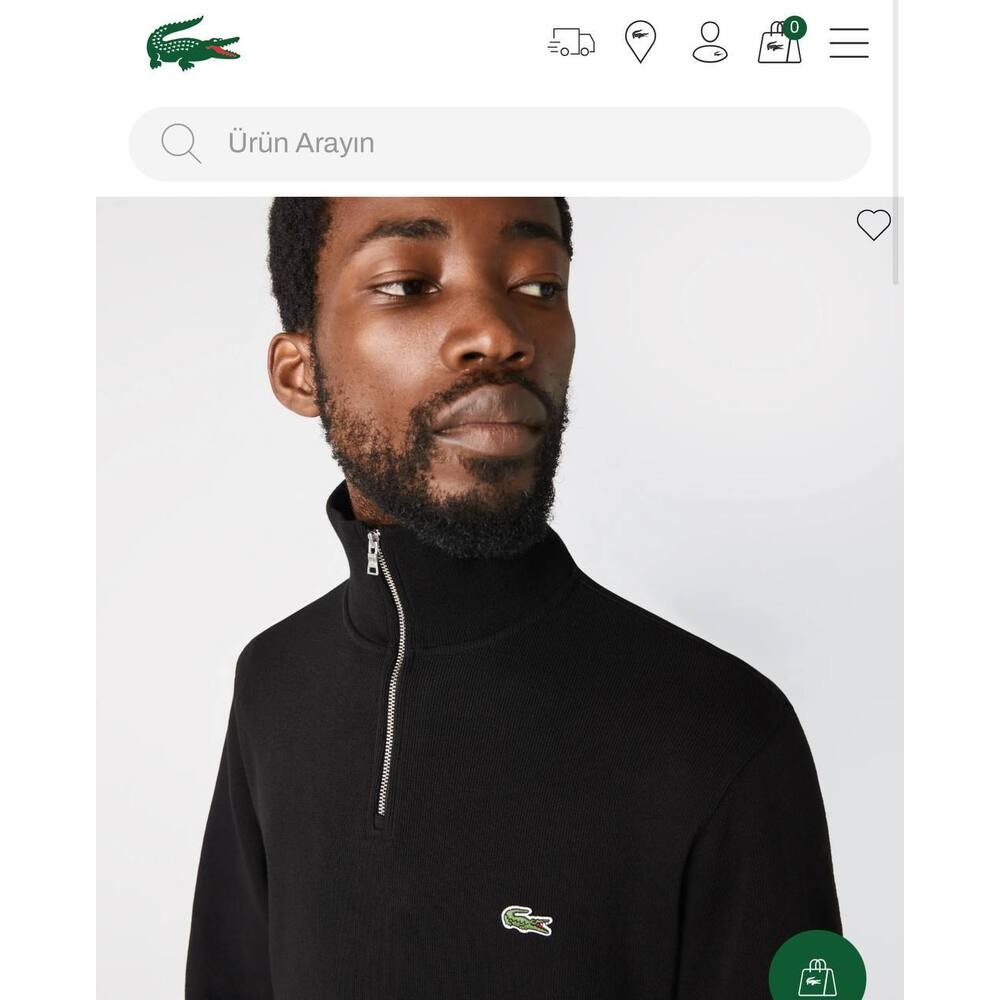 Lacoste Fermuarlı Sweatshirt Siyah