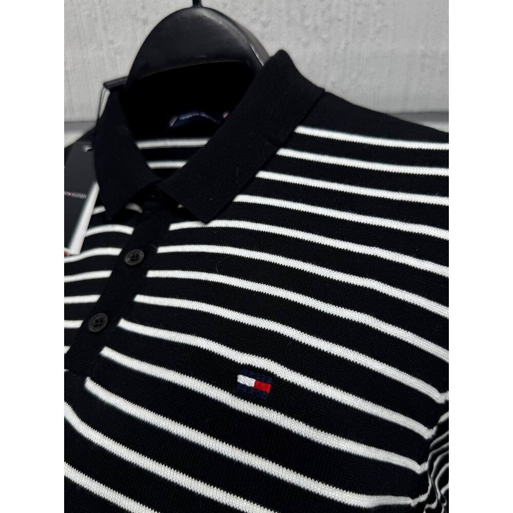 Tommy Hilfiger Polo Yaka Triko Siyah