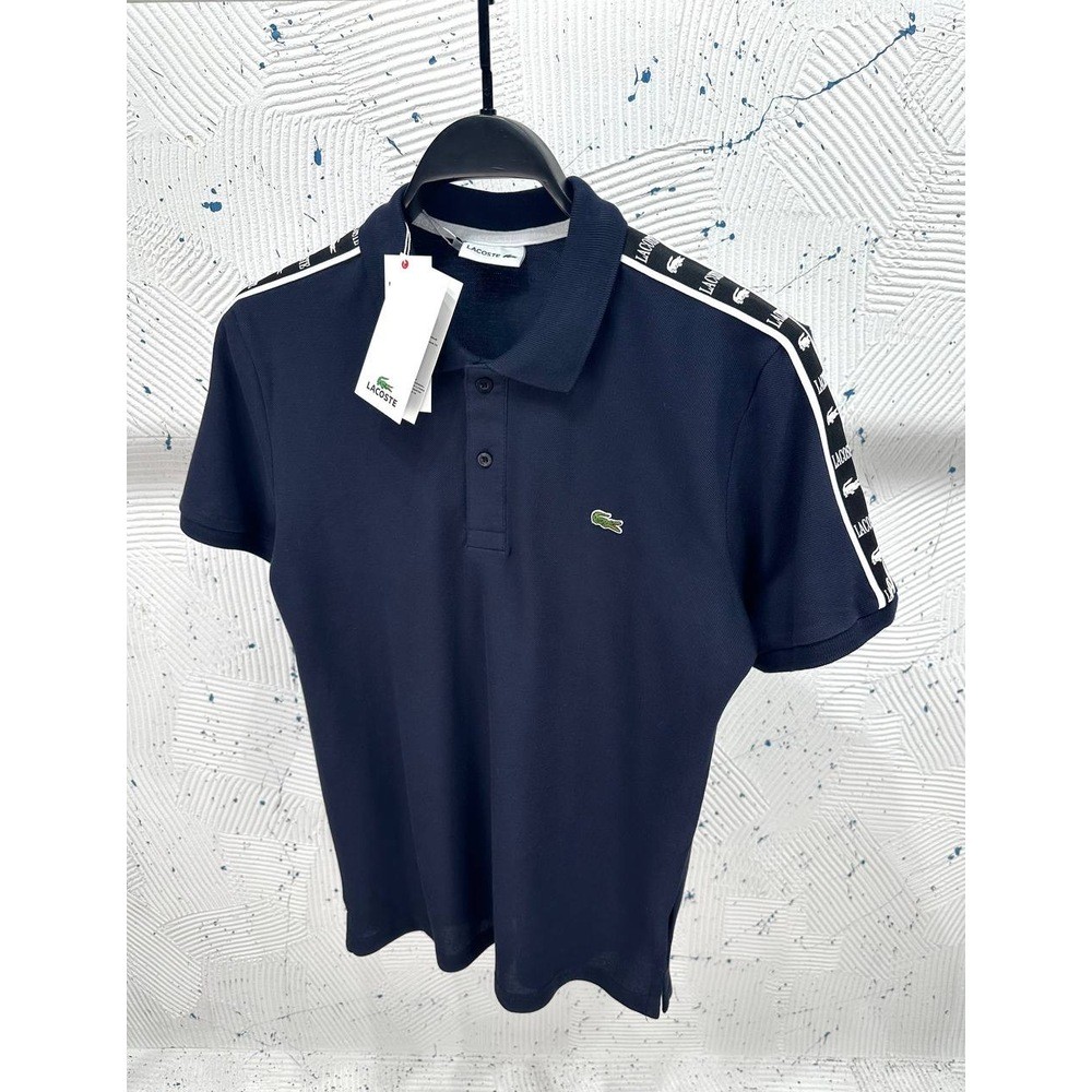 Lacoste Polo Yaka Omuz Şeritli Lacivert