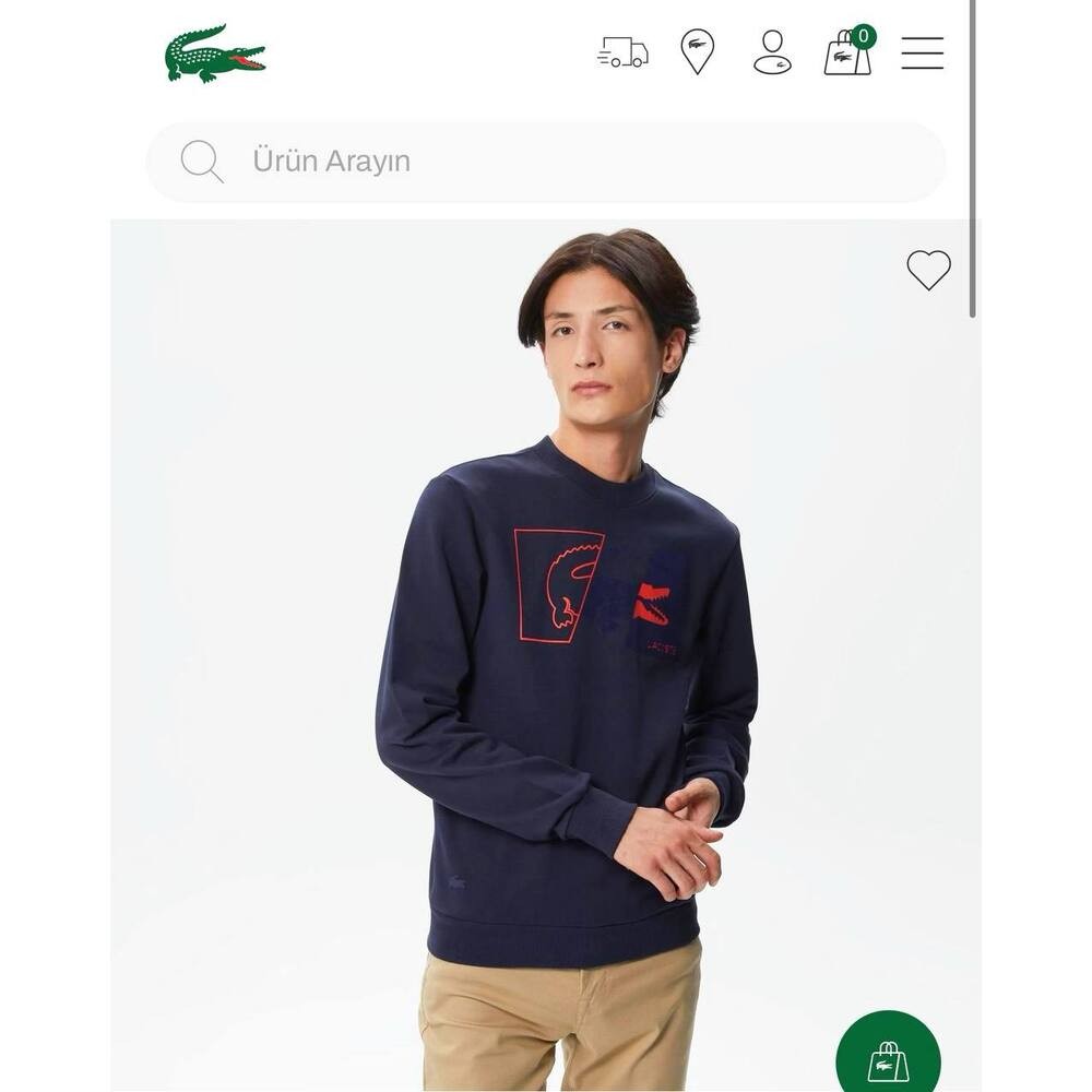 Lacoste Sweatshirt Floklu Lacivert