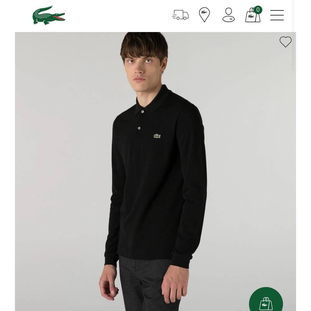 Lacoste Klasik Polo Yaka Uzun Kollu Siyah