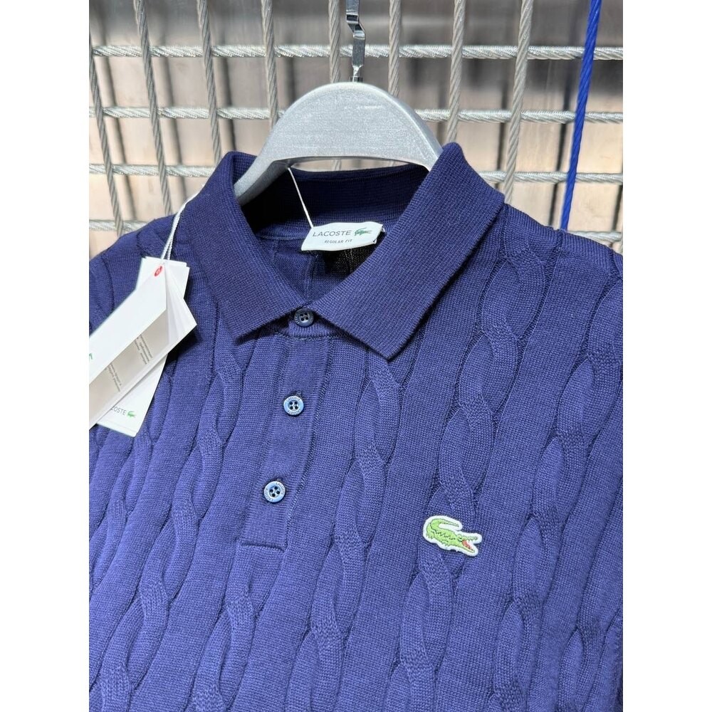 Lacoste Örgü Desen Polo Yaka Triko Lacivert